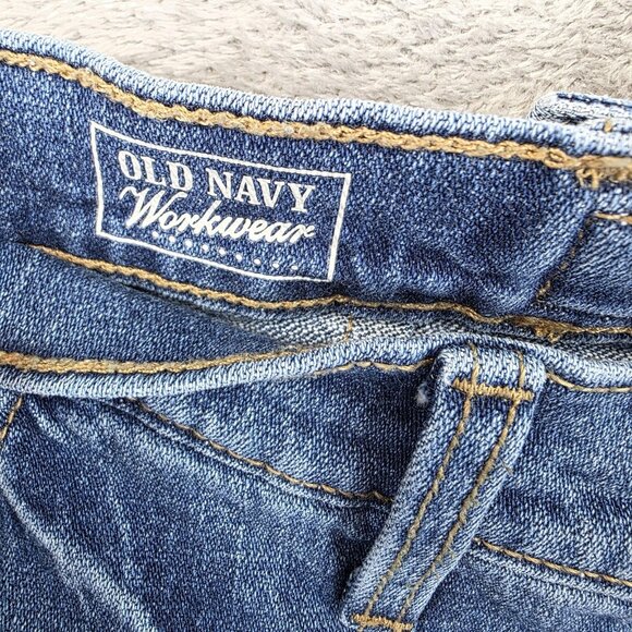 Old Navy Workwear Jeans Womens 4 Blue Curvy Sky-Hi Straight High Rise Utility - Picture 12 of 14